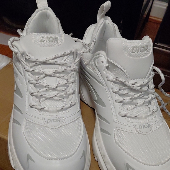 Dior Other - Dior B44 Men’s White Leather & Mesh Chunky Sneakers